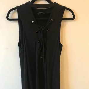 High neck, lace up t shirt Nasty Gal